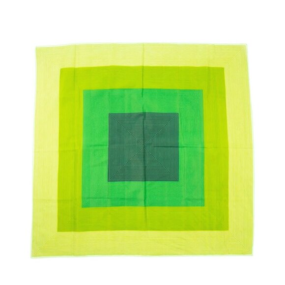 Green Modernist Print Scarf Vintage Accessories - Picture 1 of 1